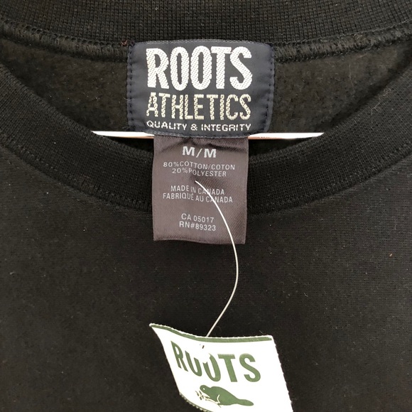 NWT-ROOTS Men’s Black Rider Crew Sweatshirt - Med - Picture 3 of 5